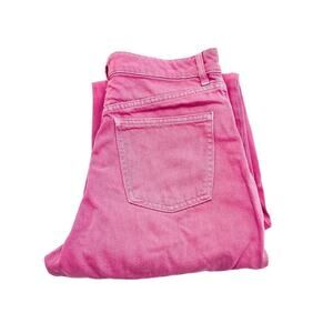 Zara Women's Flared Wide Leg Hot Pink Denim Jeans SZ08